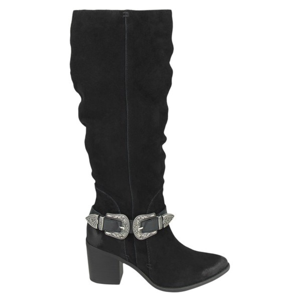 Naughty Monkey Natasha Western Buckle Suede Boots